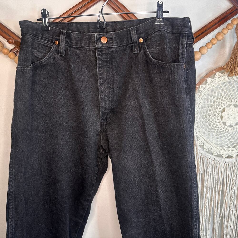 Wrangler Leather Patch Black Jeans 36x32